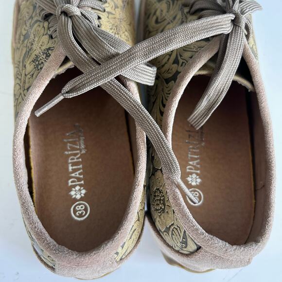 PATRIZIA Spring Step sneakers women's size 7.5 - 8 leather tooled carved green - Picture 9 of 9